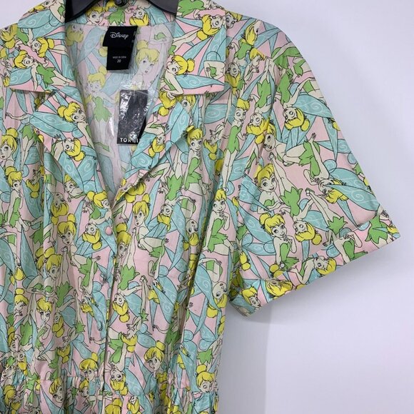 Torrid Disney Dress Peter Pan Tinkerbell Swing Button Belted NWT - Picture 6 of 14